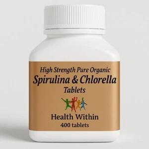 Spirulina Chlorella 400 tabletas (500 mg) nutricionista sinergia vegano sin gluten - Imagen 1 de 7