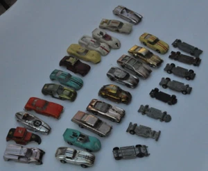 HUGE JUNK LOT  Vintage 1960's Aurora Cigar Box Cars Chassis, Body, Some Complete - Picture 1 of 9