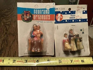 Vintage Miniature Panorama Ornaments Set Of 2 Made In Hong Kong Religious New - Picture 1 of 1