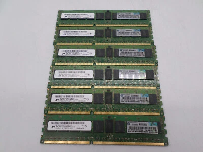 LOT OF 6  OEM HP 8GB 1RX4 PC3-12800R DDR3 Server Memory 647899-B21 647651-081 - Image 1 of 4