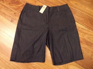 NWT ANN TAYLOR Bermuda Shorts Sz 2 Blue Curvy Stretch Dress Shorts Women's - Picture 1 of 7