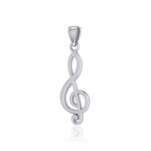 Símbolo De Clave De Sol De Música Colgante De Plata Esterlina 925 Joyería Fina - Imagen 1 de 3