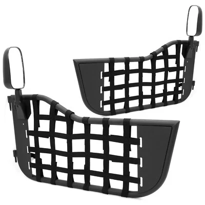 Tubular Trail Door With Side Mirror For 1976-1995 Jeep CJ7/YJ Wrangler 2DR Black Foto 1 de 4