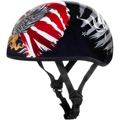 Daytona Skull Cap Helmet Slim Line Ratchet Quick Release Graphics DOT 2XS-2XL - Image 1 of 2