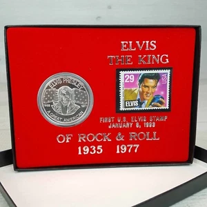 Elvis King Rock & Roll 1935-1977 una onza troy 999 plata fina y sello - rojo - Imagen 1 de 8