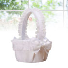  Satin Flower Girl Container Wedding Basket Romantic to Weave