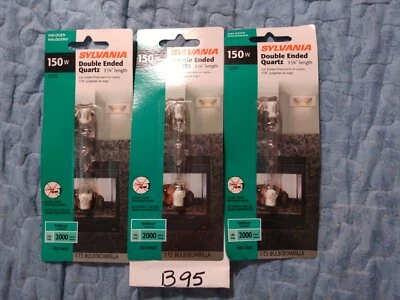 3 SYLVANIA 150T3Q/CL/RP 120V 150W DOUBLE ENDED QUARTZ Short 3-1/8"  Bulbs - Image 1 of 2