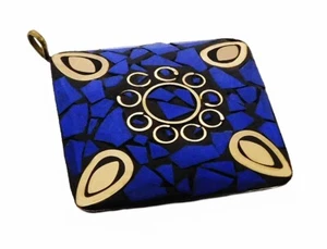Tibetan Big Pendants Lapis Lazuli Stone Gold Plated Napali Handmade Jewelry - Picture 1 of 3