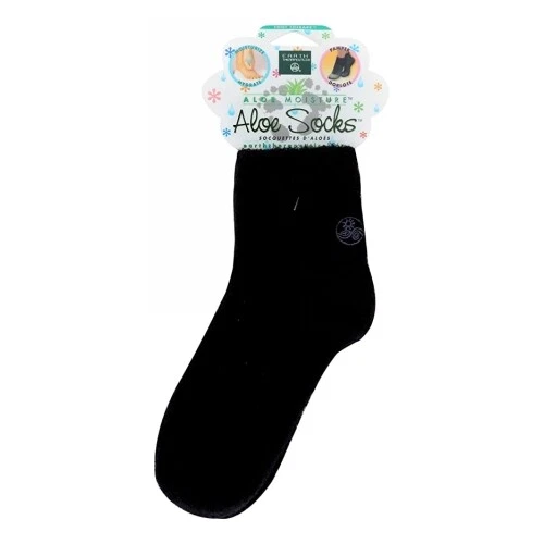 Aloe Moisturising Socks Black pair By Earth Therapeutics - Image 1 of 1