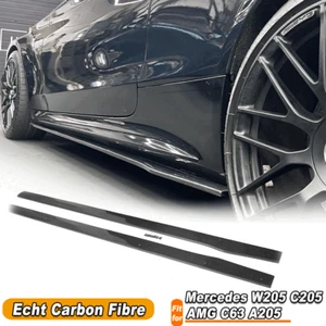 Enfoques de faldones laterales de carbono real para Mercedes Clase C W205 A205 C205 C63 AMG - Imagen 1 de 11