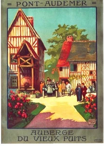 Original vintage poster AUBERGE PONT-AUDEMER FRANCE 1922 - Imagen 1 de 1