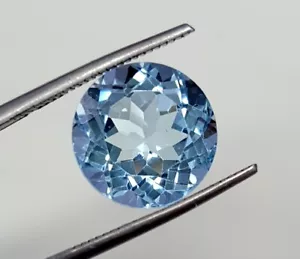 Anello 6,50 carati 100% naturale topazio blu tondo sfaccettato misura pietra preziosa sfusa BZ-3 - Foto 1 di 4