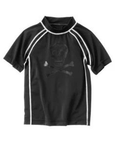 GYMBOREE SWIM SHOP BLACK SKULL-CROSSBONE RASHGUARD 4 5 6 7 NWT - Picture 1 of 1