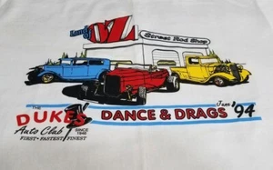 Vintage 1994 The Dukes Tshirt XL 32 Ford Single Stitch Hot Rod USA Deadstock Car - Picture 1 of 5