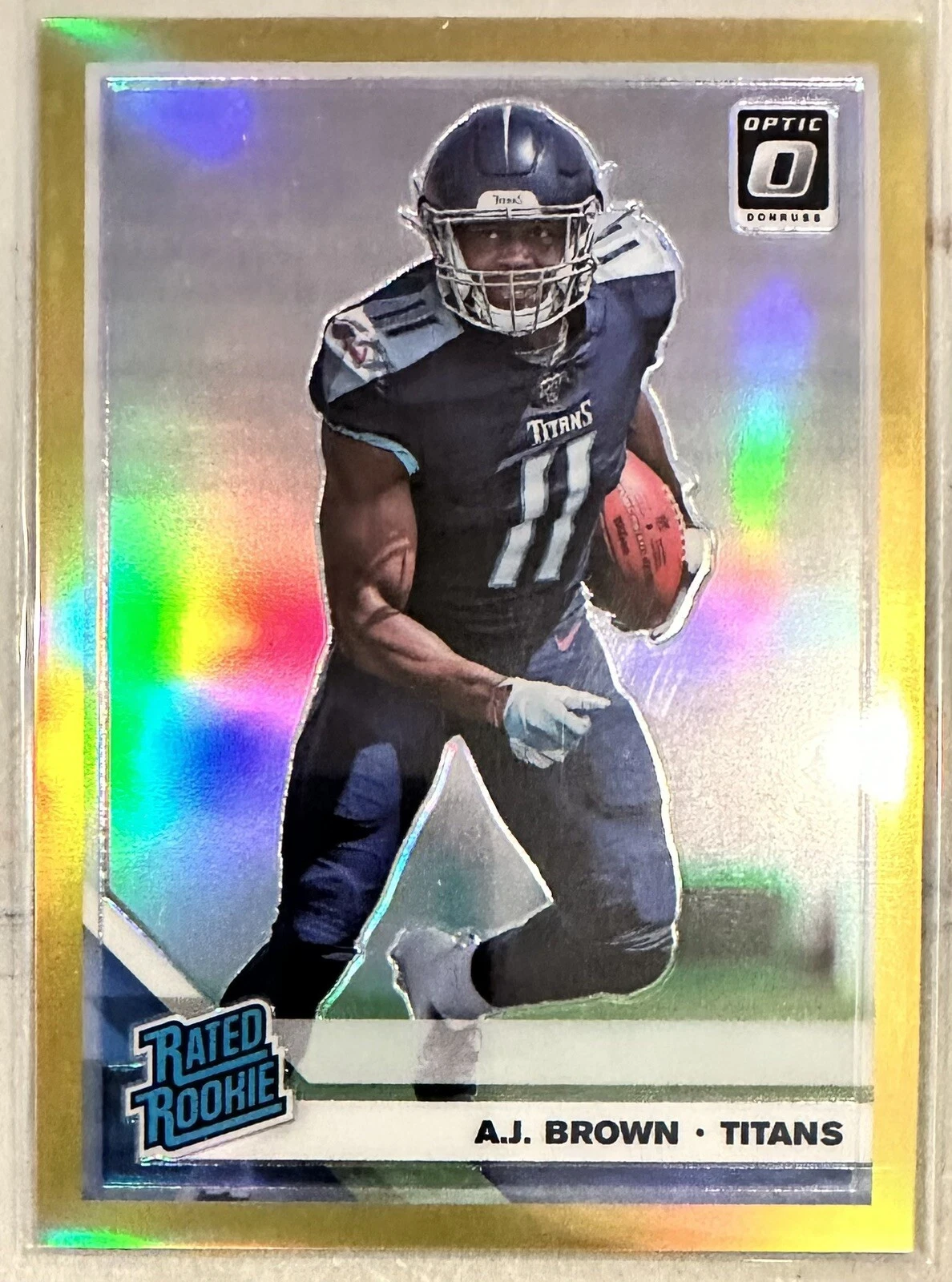 AJ Brown 2019 Optic Gold Prizm 04/10 RC Rated Rookie Titans Eagles