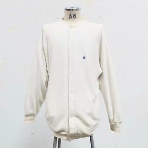 Vintage Champion Reverse Weave Sweatshirt Jacket Size XL Made in USA White - Picture 1 of 12
