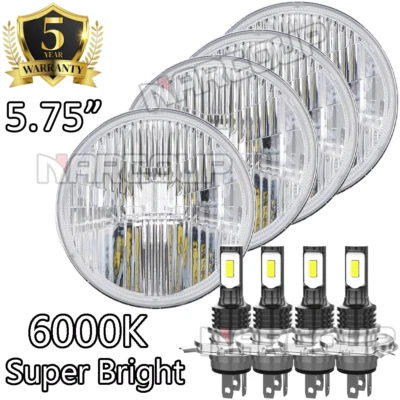 Fit Mercedes-Benz 380SL 450SL 560SL 4PCS 5.75" Round LED Headlights Hi/Lo Beam Foto 1 de 4