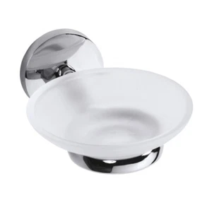 BALFA Seifenhalter mit Glasschale Zink Chrom poliert Bad & Küche >> zum Bohren - Bild 1 von 2