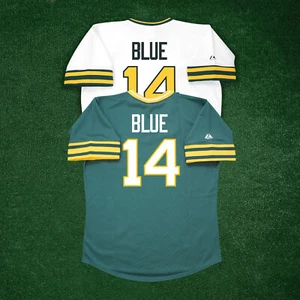 Vida Blue 1975 Oakland Athletics Cooperstown Home & Road Throwback Jersey - Picture 1 of 12