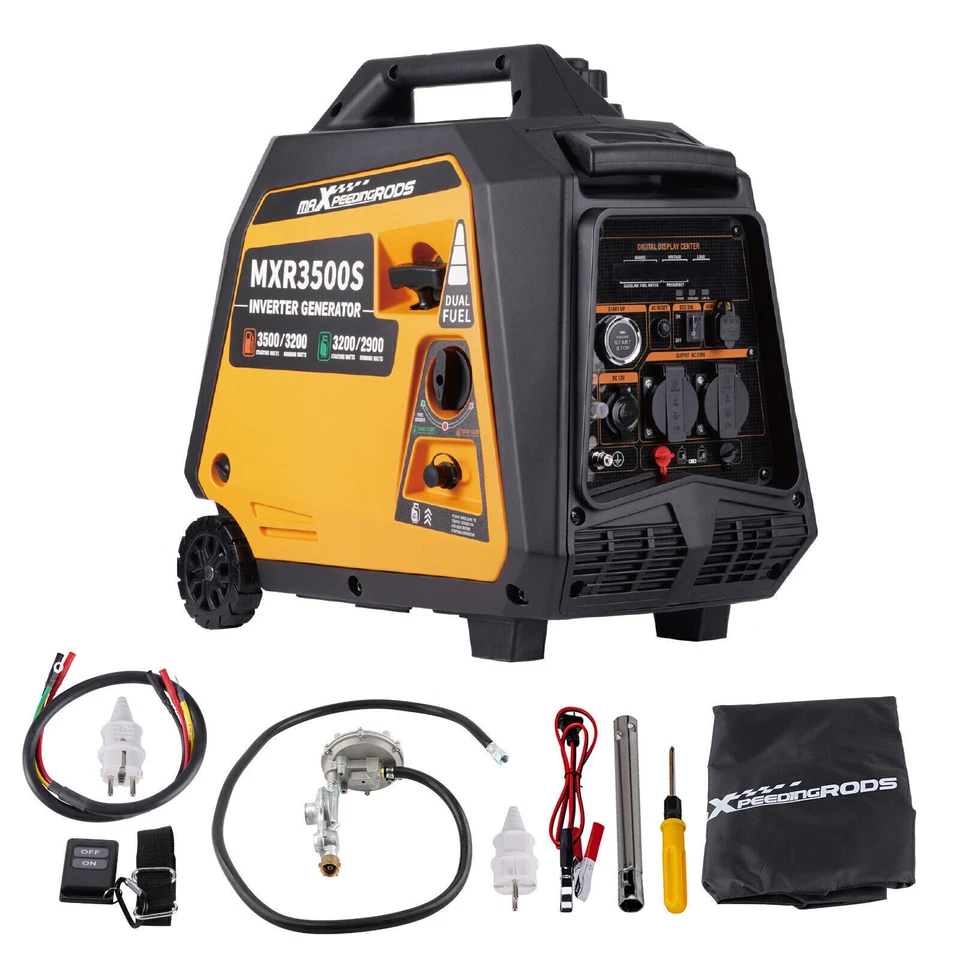 MaXpeedingRods MXR3500S 3,5kW 4-Takt LPG & Benzin Stromaggregat - Gelb