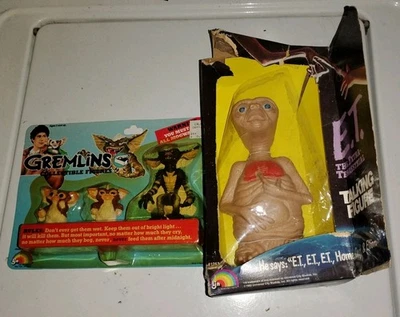 Vintage 1984 LJN Gremlins Figure 3 Pack Gizmo Stripe and 1982 E T. 7" Talking - Image 1 of 4