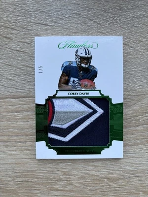 2017 FLAWLESS COREY DAVIS ROOKIE TITANS LOGO PATCH /5 Tennessee TITANS 1/5 - Image 1 of 3