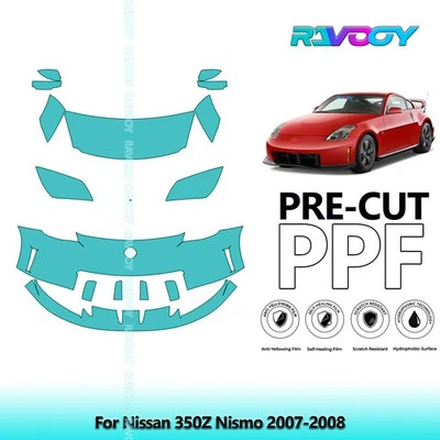 Película de protección de pintura precortada PPF para Nissan 350Z Nismo 2007-2008 Foto 1 de 4