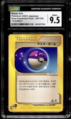 CGC 9.5 MINT+ 1st Edition Master Ball 061 Expedition Base Set Pokemon Card 240 - Image 1 of 2