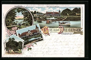 Lithographie Dreibergen, Hotel Dreibergen am Zwischenahner See 1903 - Picture 1 of 2