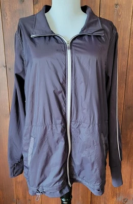 Athleisure Women XL Purple Full Zip Jacket Nylon Stretch White Accents Versatile - Image 1 of 4