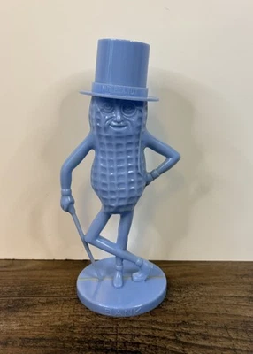 "Banco de monedas de plástico Mr. Peanut de 8,5"" Macetas vintage azul claro hecho en EE. UU. Foto 1 de 4