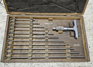 Mitutoyo Tiefenmessschraube 129-150 0-12" Zoll 0-300mm Bereich 4" Basis   - Bild 1 von 6