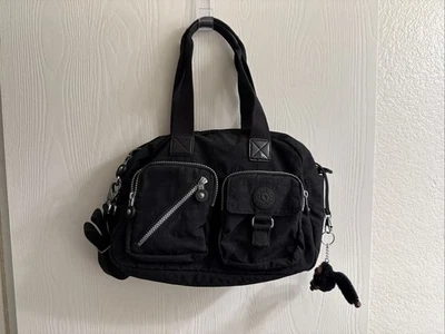 Echte Kipling Defea ? - schwarze Nylonhandtasche Umhängetasche Schulter leicht gebraucht - Bild 1 von 4