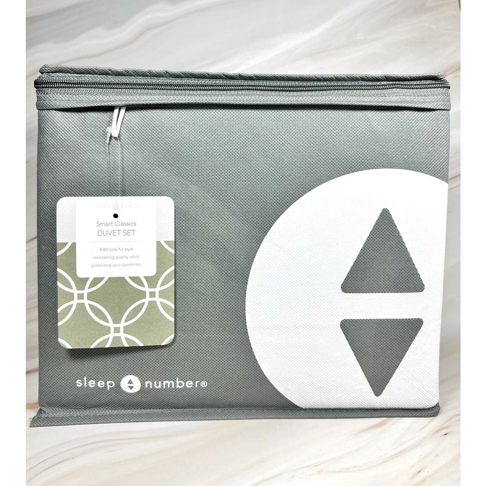 Juego de edredón Sleep Number QUEEN Smart Classics estampado helecho color verde claro Foto 1 de 4