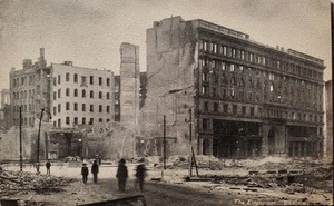 The Emporium Building Fire San Francisco California Vintage 1906 Postcard - Picture 1 of 2