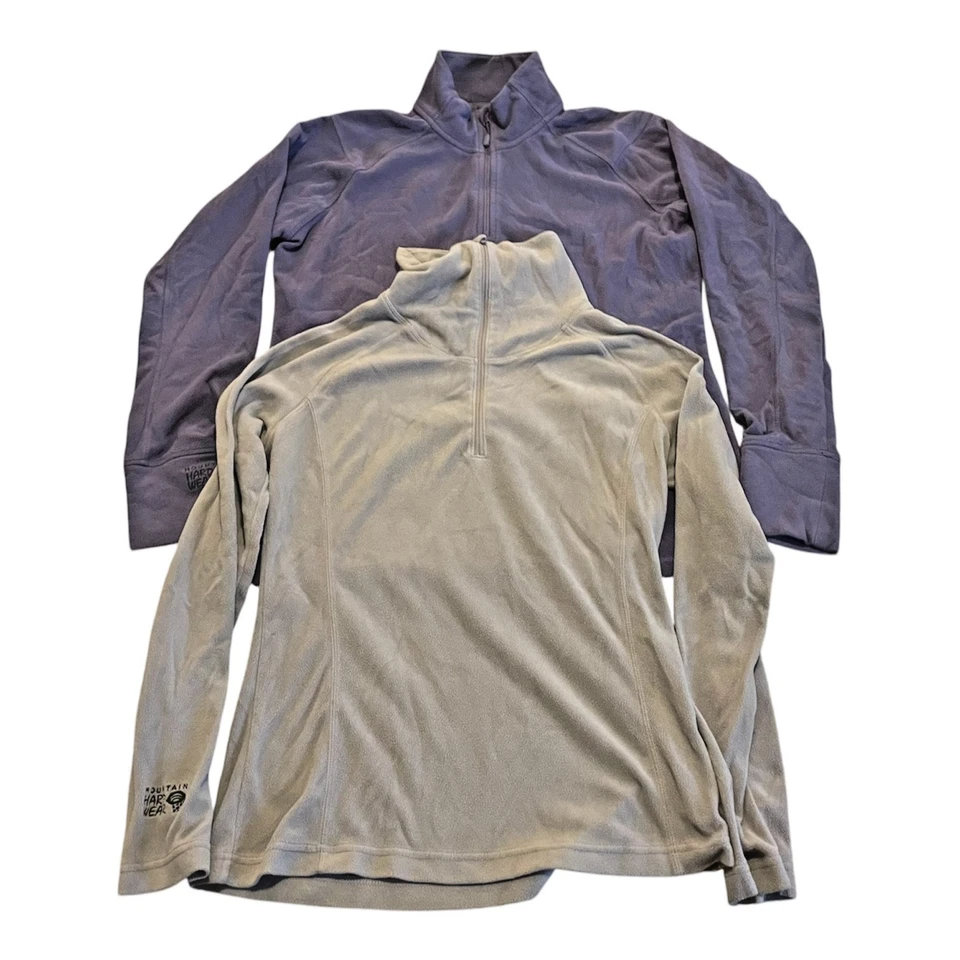 Lote de 2 Pulôveres Femininos de Lã Polartec Mountain Hardware 1/4 Zíper Médio M - Imagem 1 de 4