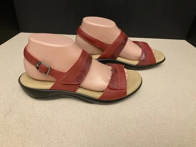 New! Womens SAS NUDU Ruby Cabernet Leather Heel Strap Sandals. Size 8.5M. Nice! - Image 1 of 4