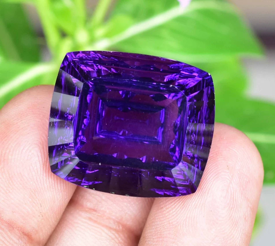 Untreated Natural Purple African Amethyst 41.70 CT Certified Cushion Gemstone - Image 1 of 4