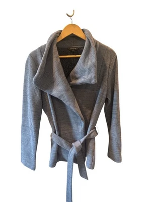 Banana Republic Womens Belted Sweater Jacket Heather Gray Large Warmth Career - Image 1 of 4