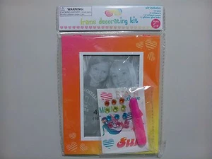 Cornice portafoto rosa arancio giallo kit decorazione con adesivi gemme glitter - Foto 1 di 4