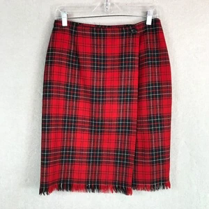 Vintage Rock Damen 12 Schottenkaro rot Rafaella Fransen 90er Oma Grunge - Bild 1 von 9