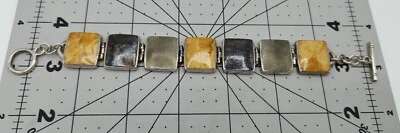 Silpada Sterling Silver Jasper, Pyrite, & Bronzite Bracelet Foto 1 de 4