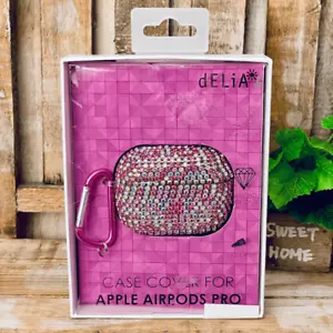 NWT Bling Pink Rhinestones case cover Apple AirPods Pro Anti shock & carabiner - Picture 1 of 11