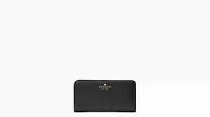 Kate Spade Bailey Large Slim Bifold Textured Leather Wallet In Black K9754 $179 - Picture 1 of 3