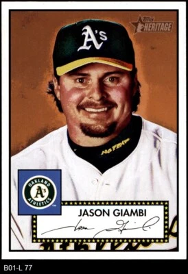 2001 Topps Heritage #77 Jason Giambi  Black Back Athletics VARIATION 8 - NM/MT - Image 1 of 2