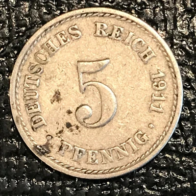 ALTO GRADO XF 1911 A ALEMÁN - ALEMANIA 5 PENIQUES - IMPERIO ALEMÁN-SEP097 Foto 1 de 2