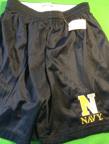 NWT CHAMPION NCAA NAVY MIDSHIPMEN MESH SHORTS - NAVY BLUE - XSMALL (24-26) Cover