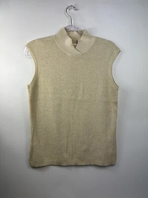 Top Coldwater Creek para mujer talla M (10-12) dorado brillante cuello manga gorra Foto 1 de 4