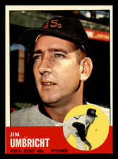 1963 Topps Jim Umbricht  #99 Houston Colt .45s EX
