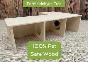 Hamster Corner 3/4 Open Chamber House - Formaldehyde Free, Non Toxic, Wooden - Picture 1 of 10